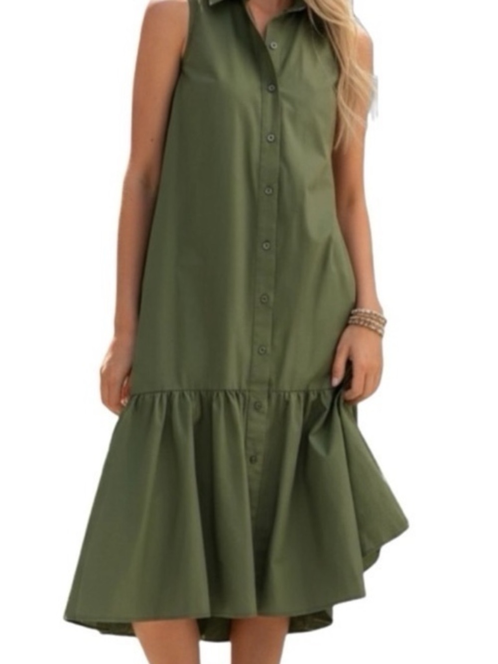 Anthropologie Green Maxi Dress